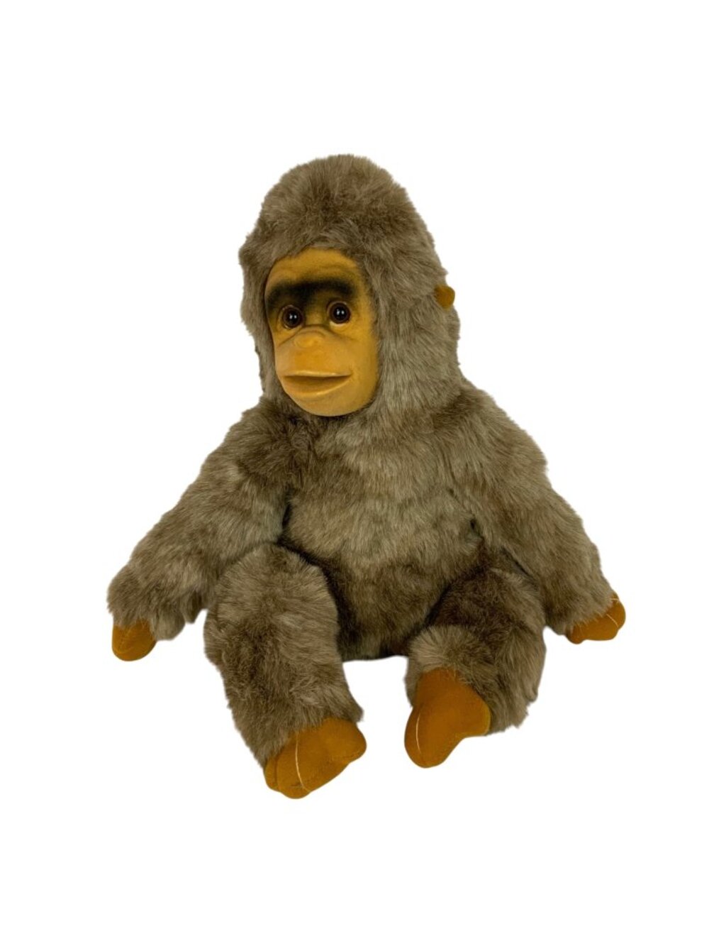 Vintage Party Plush Baby Gorilla Stuffed Animal Flocked Face Felt Hands Feet